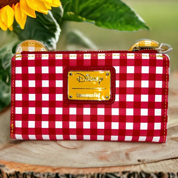 Loungefly Disney Winnie the Pooh Gingham Crossbody and Matching Flap Wallet - Picture 6 of 7